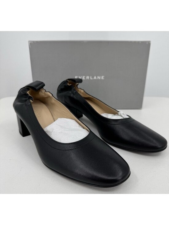 Everlane Shoes - Everlane Italian Leather Day Heel size 8 Women's Black Elastic Back Comfort